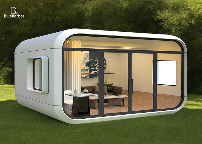 góc tròn riêng tư Studio Prefab trong phong cách nghệ thuật cấu trúc thép nhẹ